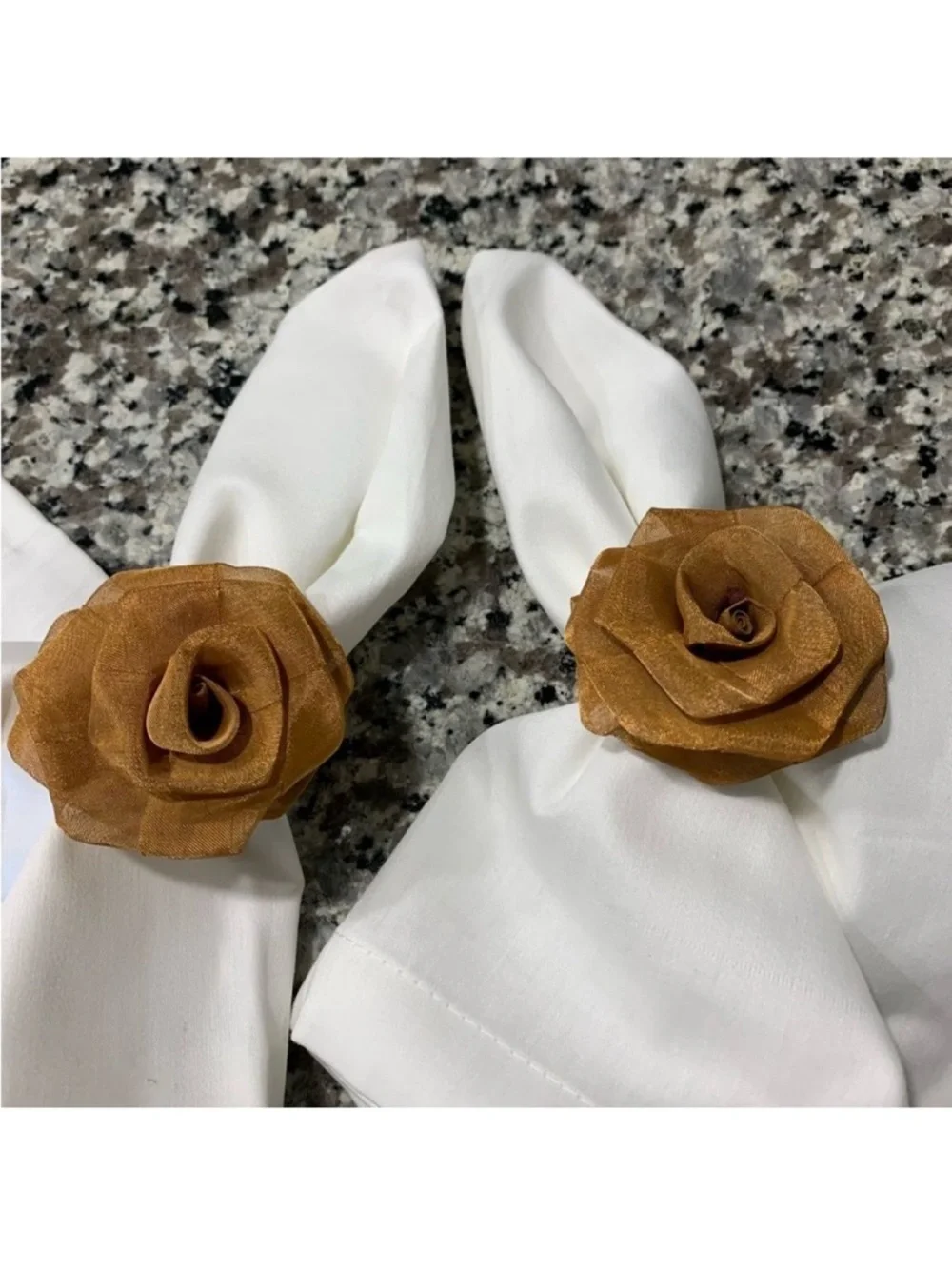 Pottery Barn Napkin Rings Copper Rose